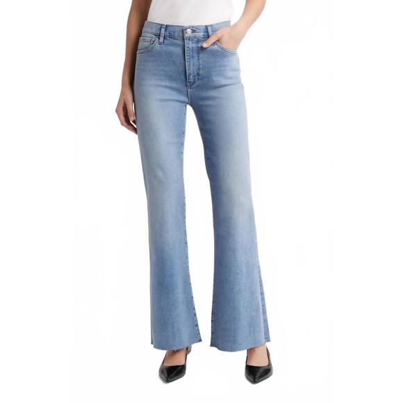NEW FRAME icon raw hem flare jeans in ark raw after